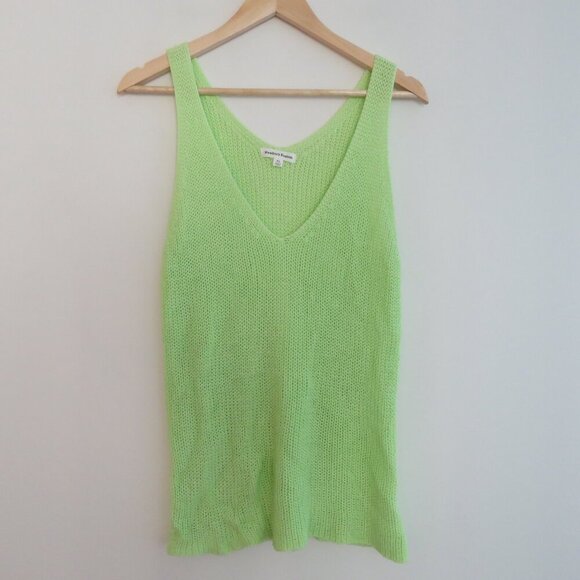 NEWBURY KUSTOM Lime Green Knit Cami Sleeveless Top Festival Summer - Size XL - Picture 2 of 12